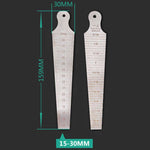 Keil-Fühlerlehre 15-30 mm, Edelstahl-Lineal, Inspektions-Konuslehre, metrisch-imperiales Messwerkzeug, 15-30 mm metrisch-imperial