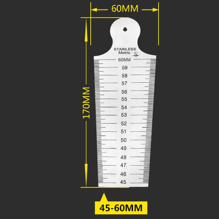 Keilfühlerlehre 45-60mm Edelstahl Lineal Inspektionslehre Kegellehre Metrisch Imperial Messwerkzeug, 45-60mm Metrisch Imperial