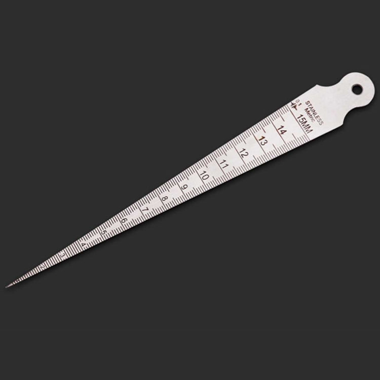 Keilfühlerlehre 1-15mm Dünnes Edelstahl Lineal Inspektions-Konuslehre Metrisches und Imperiales Messwerkzeug, 1-15mm Dünn Metrisch Imperial