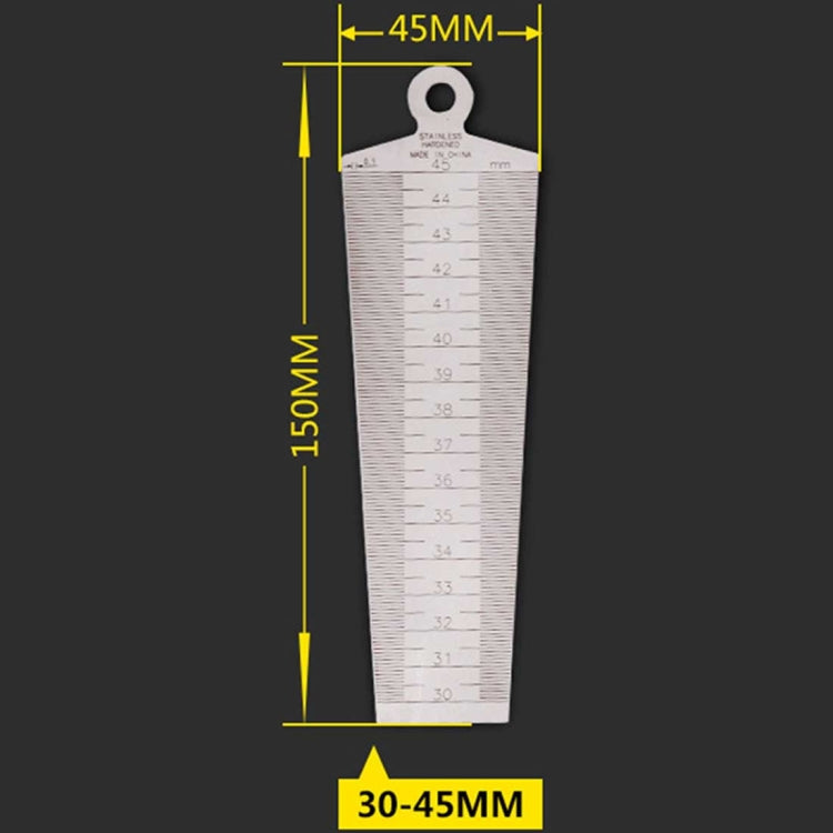 Keilfühlerlehre 30-45 mm, Edelstahl-Lineal, Inspektions-Konuslehre, metrisches Messwerkzeug, Spalt 30-45 mm metrisch