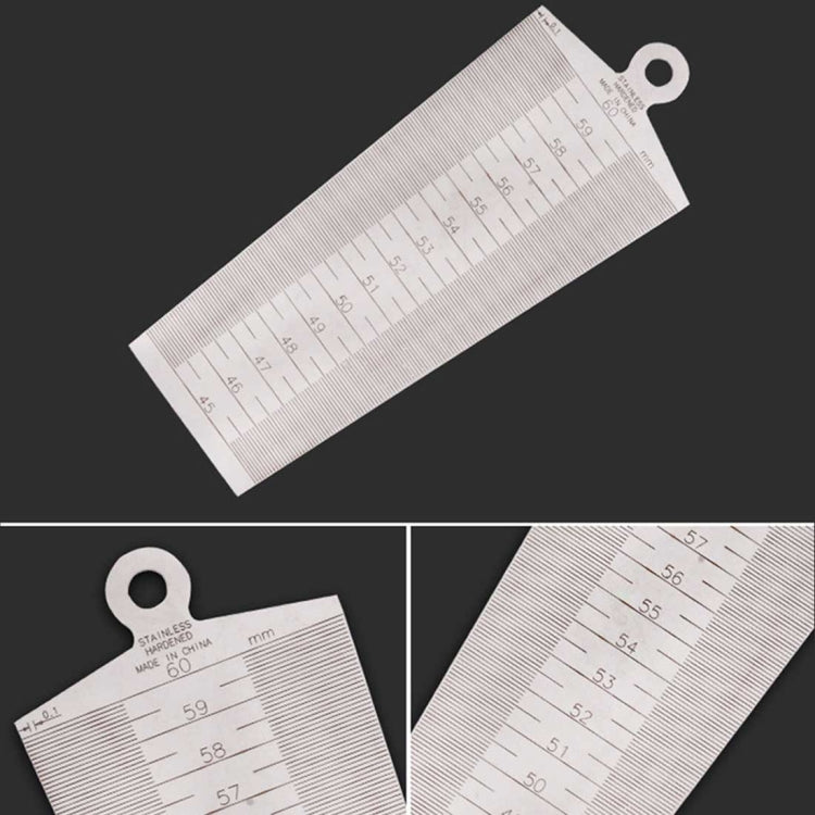 Keilfühlerlehre 45–60 mm Edelstahl Lineal Inspektions-Konuslehre Metrisches Messwerkzeug, 45–60 mm Metrisch
