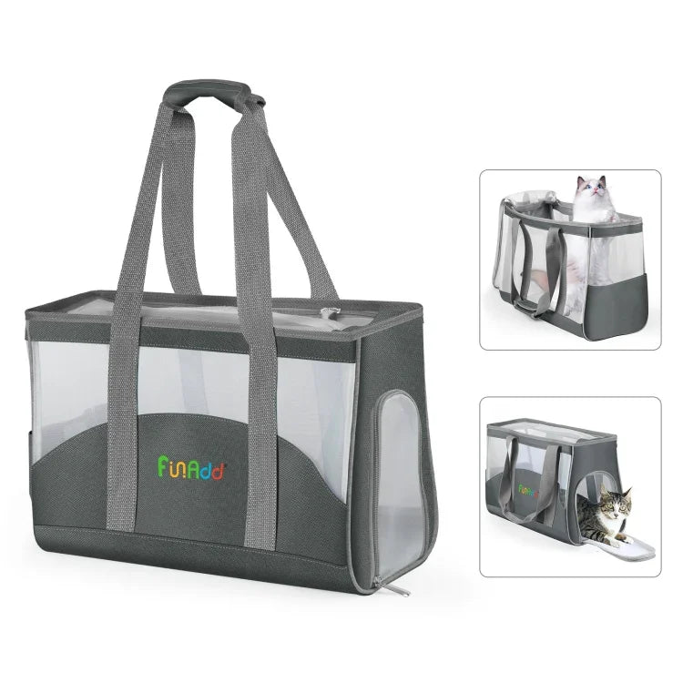 FUNADD Tragbare, atmungsaktive Haustiertasche, Outdoor-Schultertasche, atmungsaktive Haustiertasche