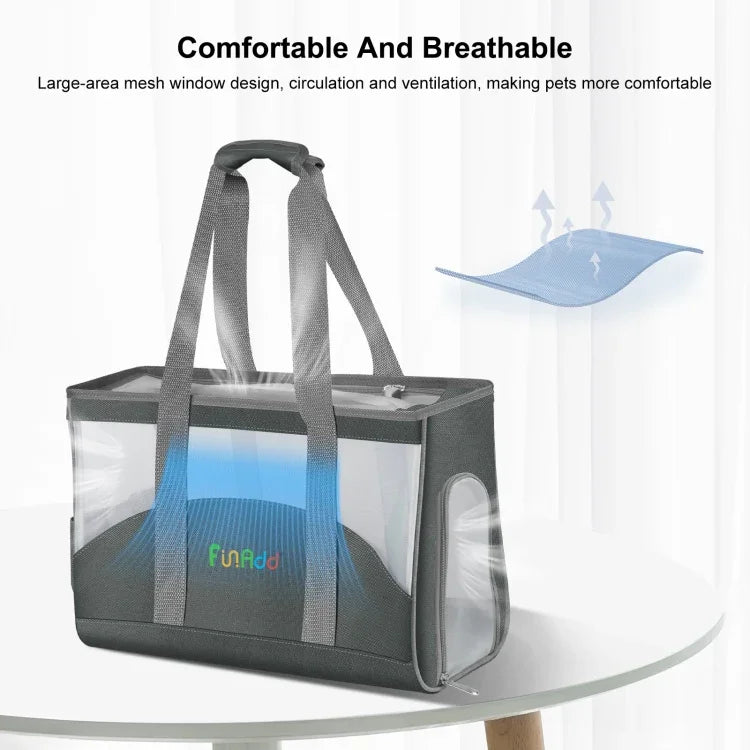 FUNADD Tragbare, atmungsaktive Haustiertasche, Outdoor-Schultertasche, atmungsaktive Haustiertasche