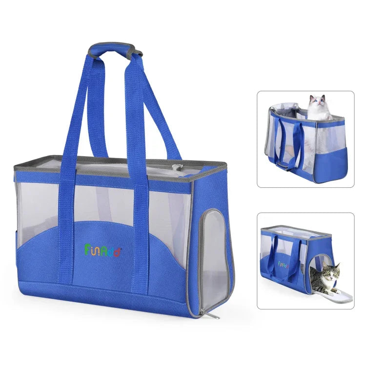FUNADD Tragbare, atmungsaktive Haustiertasche, Outdoor-Schultertasche, atmungsaktive Haustiertasche