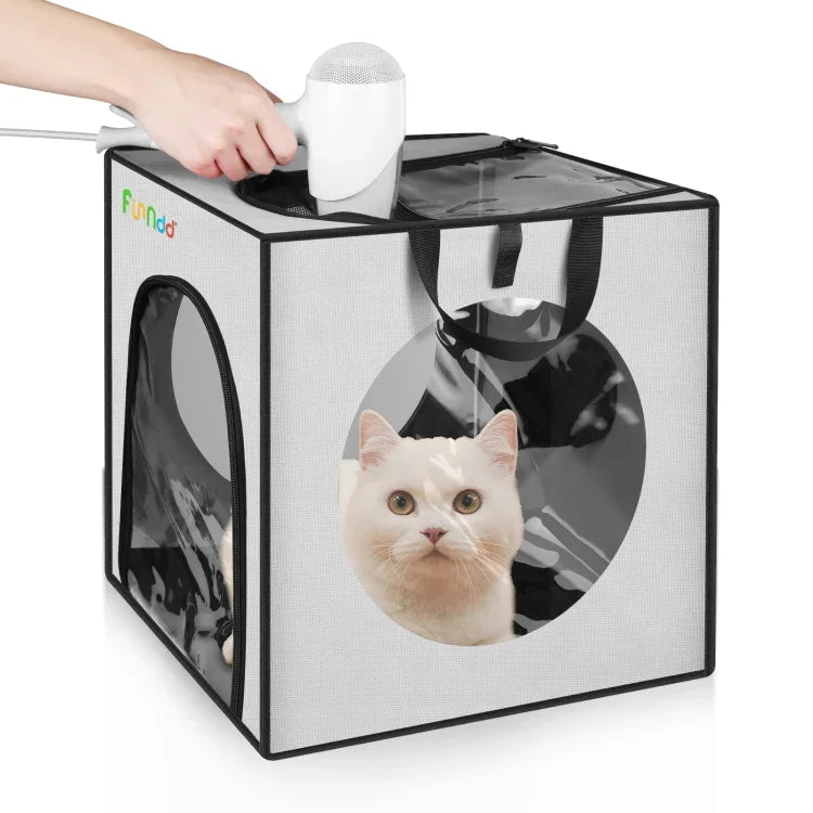 FUNADD Tragbarer, faltbarer Trockenkäfig für Haustiere, geeignet für Haustiere bis 5 kg