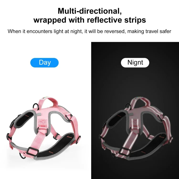FunAdd Hundegeschirr mit Traktionsseil, reflektierendem, atmungsaktivem Nylon, Größe: M