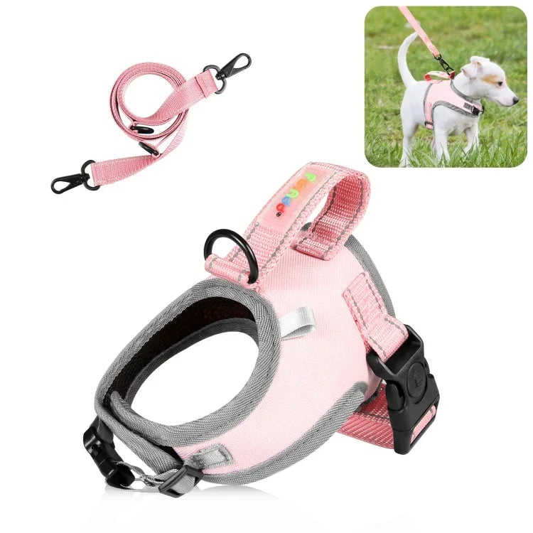 FunAdd Hundegeschirr mit Traktionsseil, reflektierendem, atmungsaktivem Nylon, Größe: S