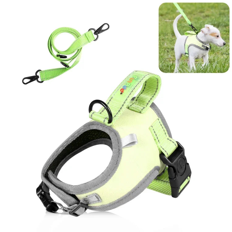 FunAdd Hundegeschirr mit Traktionsseil, reflektierendem, atmungsaktivem Nylon, Größe: S