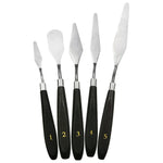 5-in-1 QST EXPRESS Künstlerbedarf Farbtonungs-Edelstahlschaber, 5-in-1 (Schwarz)