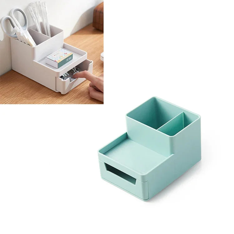 Schreibtisch-Stiftehalter, abnehmbare Aufbewahrungsbox für Schreibwaren, 0115-2 (Blaugrün), 0115-2 (Grauweiß)