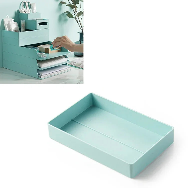 Abnehmbare, montierte kleine Aufbewahrungsbox für den Schreibtisch, 0115-3 (Blaugrün), 0115-3 (Grauweiß)