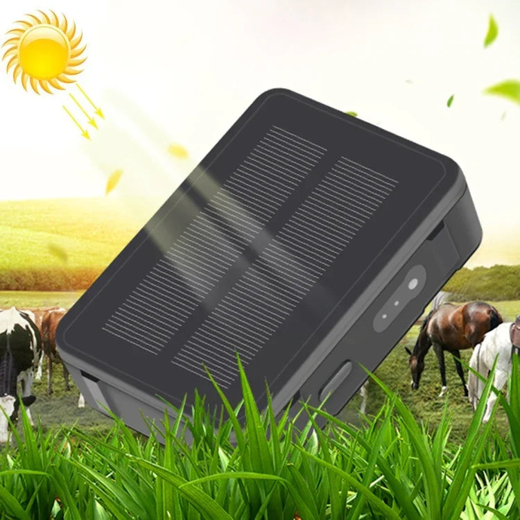 RF-V34 Tierortungssystem für Schafe, Kühe und Rinder (IP67 wasserdicht, Solarbetrieben, GSM, GPS, WLAN) ohne feste Bodenplatte, unterstützt Sprachüberwachung, Diebstahlsicherung und SOS-Funktion, GPS-WLAN-Ortung