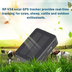 RF-V34 Tierortungssystem für Schafe, Kühe und Rinder (IP67 wasserdicht, Solarbetrieben, GSM, GPS, WLAN) ohne feste Bodenplatte, unterstützt Sprachüberwachung, Diebstahlsicherung und SOS-Funktion, GPS-WLAN-Ortung