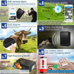 RF-V34 Tierortungssystem für Schafe, Kühe und Rinder (IP67 wasserdicht, Solarbetrieben, GSM, GPS, WLAN) ohne feste Bodenplatte, unterstützt Sprachüberwachung, Diebstahlsicherung und SOS-Funktion, GPS-WLAN-Ortung