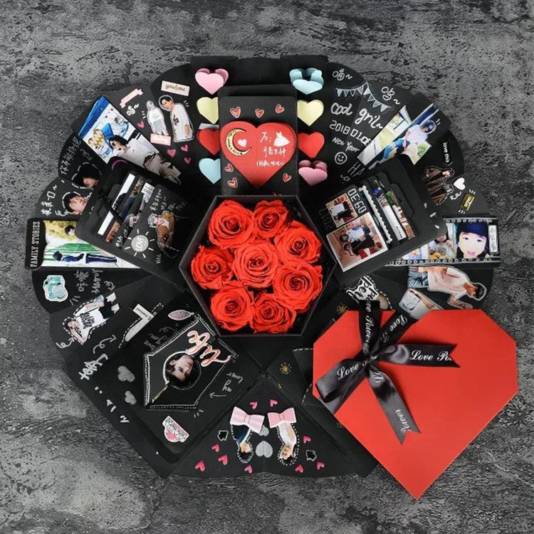 DIY-Fotoalbum in Herzform – Überraschungs-Geschenkbox mit Hüpfeffekt