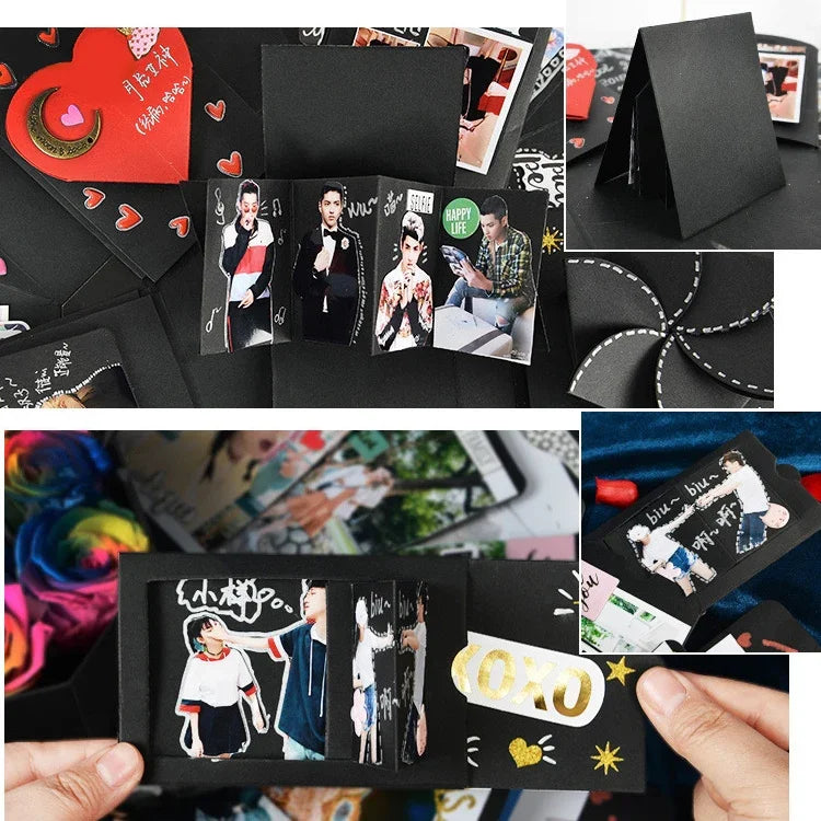 DIY-Fotoalbum in Herzform – Überraschungs-Geschenkbox mit Hüpfeffekt