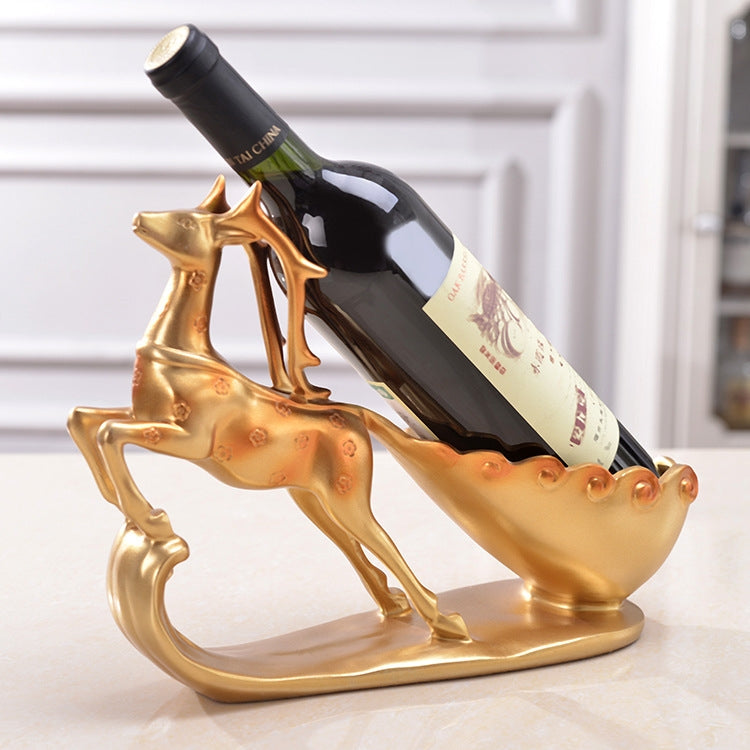 Kreatives Sika-Hirsch-Weinregal, Abtropfgestell, Flaschenhalter, Wohnzimmer-Ornamente, Geschenk