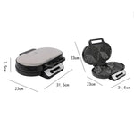 Waffeleisen mit Doppelplatte, Heizfunktion, Mini-Frühstücksmaschine, Sandwich- und Kuchenbackautomat für den Haushalt, EU-Stecker