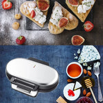 Waffeleisen mit Doppelplatte, Heizfunktion, Mini-Frühstücksmaschine, Sandwich- und Kuchenbackautomat für den Haushalt, EU-Stecker