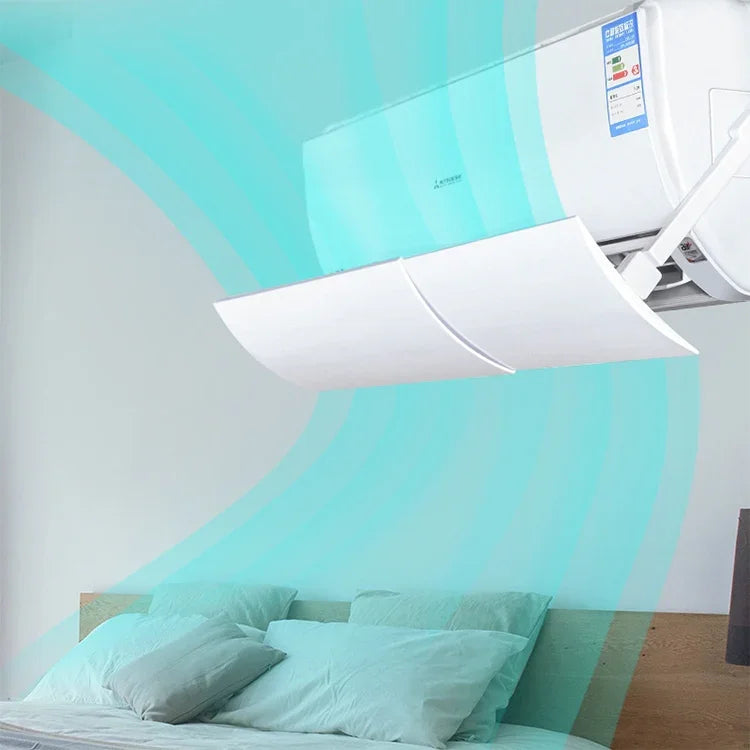 Universeller, wandmontierter Windabweiser für Klimaanlagen im Schlafzimmer, Schutz vor direktem Luftstrom, Ausführung mit glänzender Oberfläche