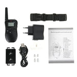 Wiederaufladbares und wasserdichtes Hundeerziehungshalsband mit 300 m Reichweite, LCD-Display und Fernbedienung