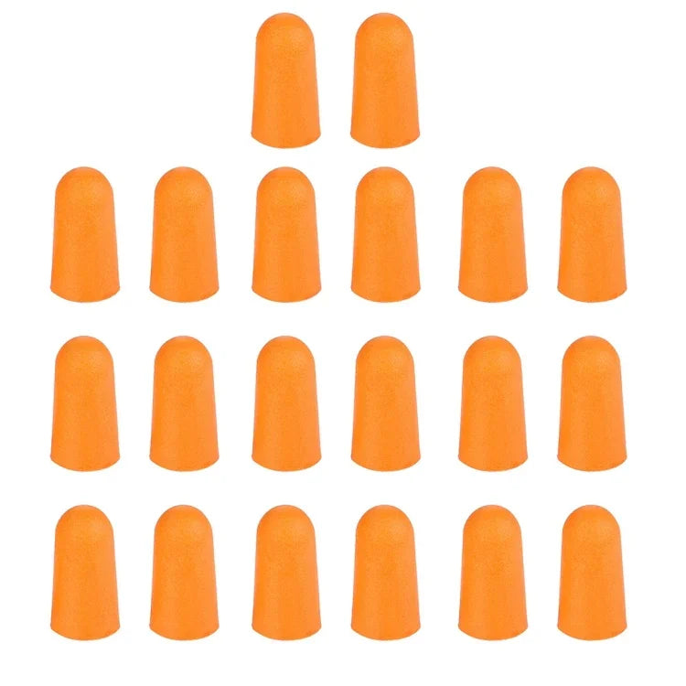 Zehn Paar ungiftige orangefarbene Ohrstöpsel aus weichem Memory-Schaumstoff zum Schlafen
