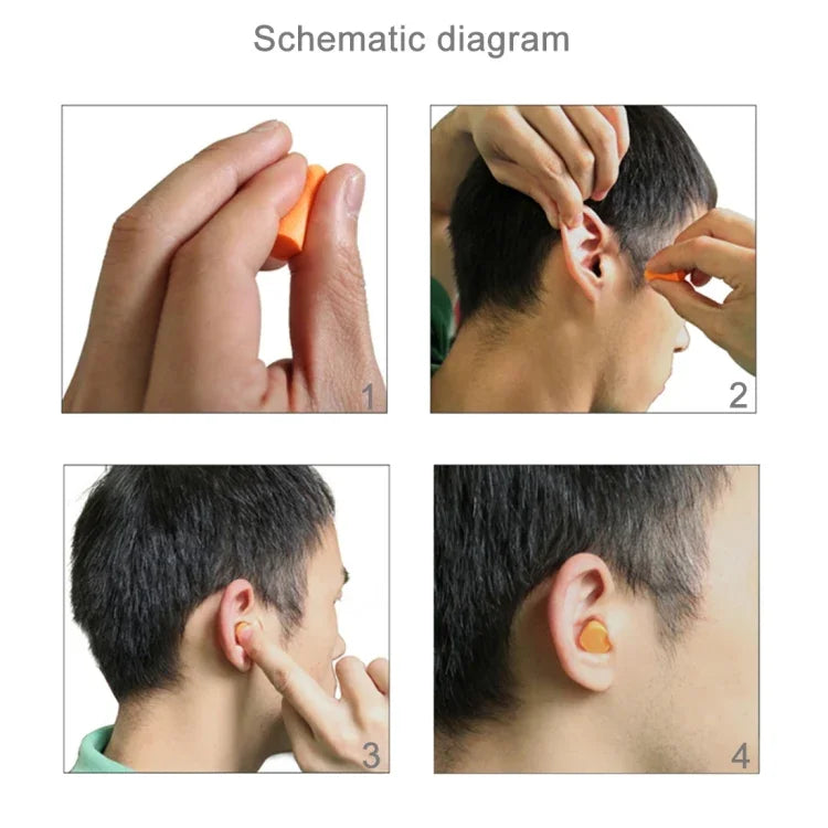 Zehn Paar ungiftige orangefarbene Ohrstöpsel aus weichem Memory-Schaumstoff zum Schlafen