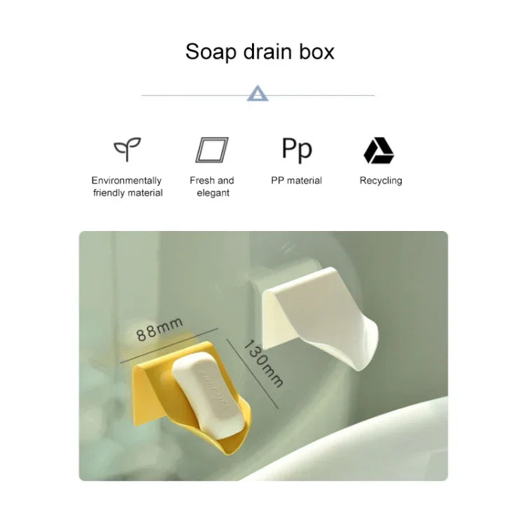 5 PCS Multi-function Traceless Wall Mounted Drain Soap Box, Random Color Delivery