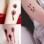 10 Stück S-251 Halloween-Terror-Aufkleber mit realistischen Einschusswunden und Blut, temporär, S-251/10 Stück