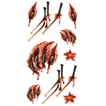 20 Stück S-024 Halloween-Terror-Aufkleber mit realistischen Wunden, Blutspuren, Narben, temporären Tattoos, S-024/20 Stück