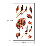20 Stück S-024 Halloween-Terror-Aufkleber mit realistischen Wunden, Blutspuren, Narben, temporären Tattoos, S-024/20 Stück