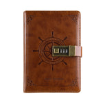 B6 Retro PU-Einband Sailor Notizbuch Tagebuch mit Zahlenschloss