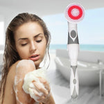 Elektrische wasserdichte Multifunktions-Badebürste mit langem Griff, Massagebürste mit 4 Bürstenköpfen