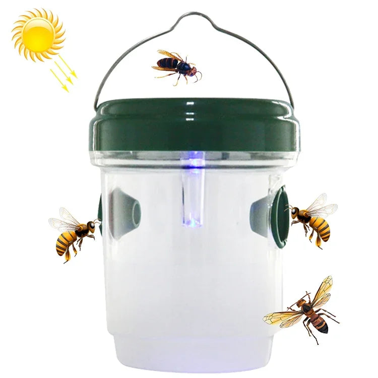 Solarbetriebene LED Fliegen Bienenfalle Insektenfänger Insektenkontrollgerät, Schwarz