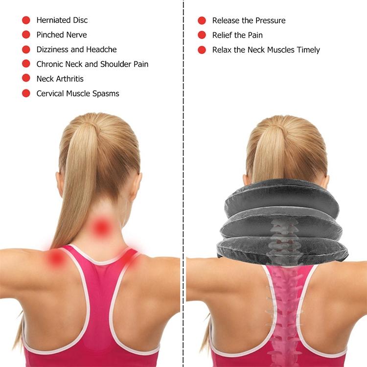 Household Full Cashmere Cervical Traction Instrument Neck Protection Inflatable Cervical Spine Massage Instrument, Full Cashmere (Rose Red), Full Cashmere (Black), Full Cashmere (Coffee), Full Cashmere (Grey), Full Cashmere (Blue), Full Cashmere (Purple)
