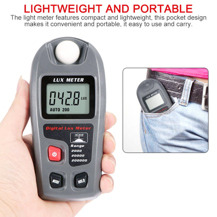 MT-30 LCD tragbares digitales Luxmeter für Fabrik / Schule / Haus verschiedene Anlässe, Messbereich: 0,1-200.000 Lux, MT-30