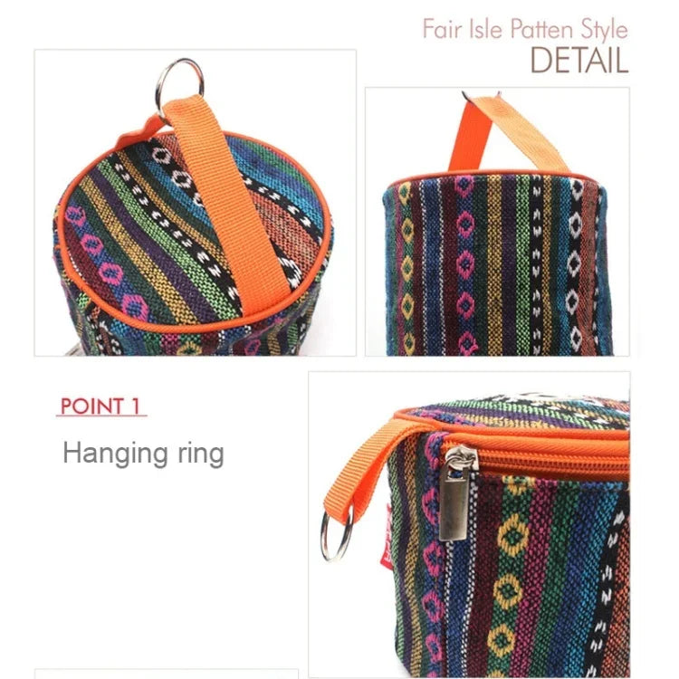Outdoor Camping Faltbare Stofftaschentuchbox im Ethno-Stil, Aufbewahrungstasche, Größe: 14,5 x 13 cm