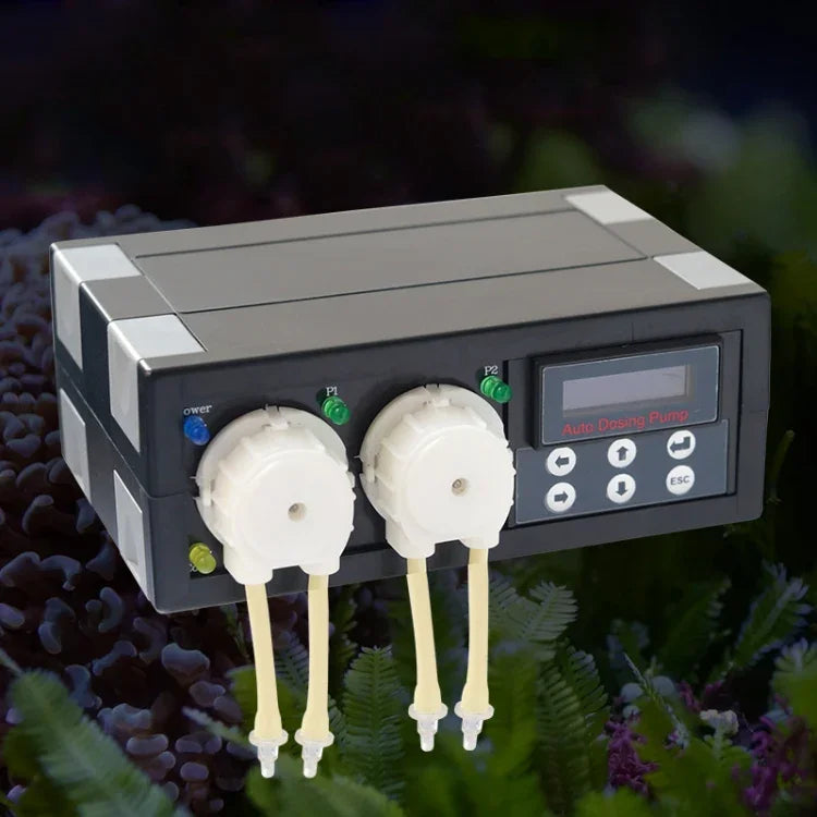 Jebao DP-2 4W Automatische Dosierpumpe Peristaltische Pumpe 2-Kanal Dosier Aquarium Riff Automatische Futterspender Flüssigkeitsdispenser, US-Stecker, DP-2 4W