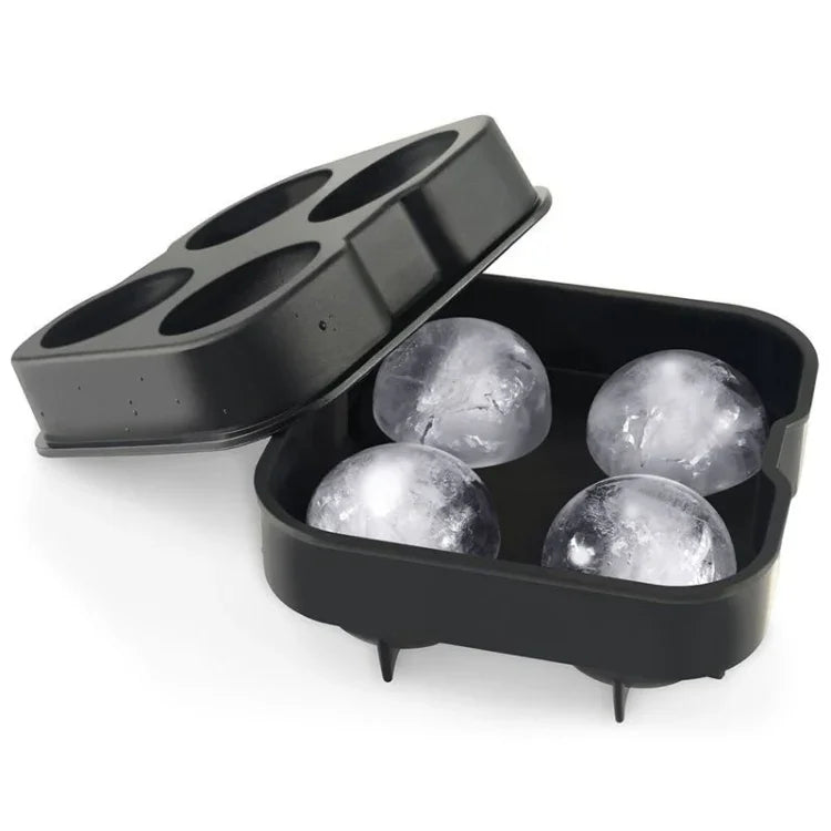 Kugelförmige 4-Gitter-Silikon-Eiswürfelform, Kugelförmig