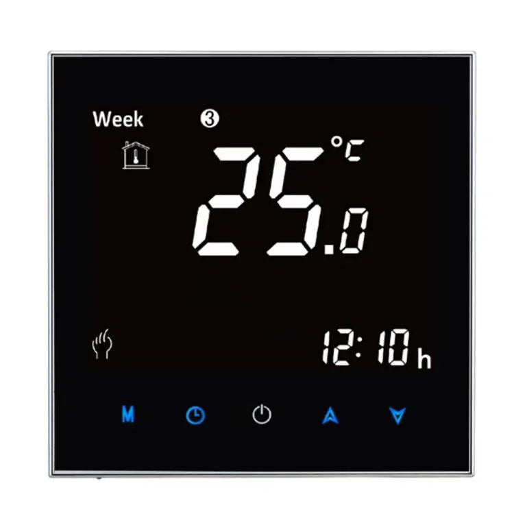 BHT-2001 3A Lastwasserheizung LCD Digitaler Heizraumthermostat, Anzeige Uhr / Temperatur / Zeit / Woche / Heizung usw., BHT-2001 3A (Schwarz)