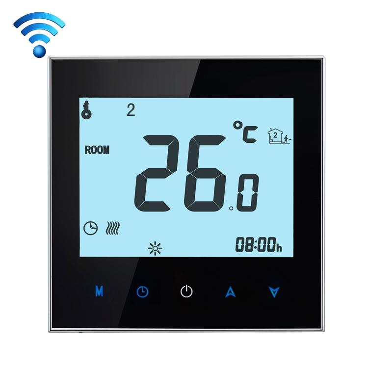 BHT-1000-GA-WIFI 3A Lastwasserheizung Typ Touch LCD Digital WiFi Heizraumthermostat, Anzeige Uhr / Temperatur / Perioden / Zeit / Woche / Heizung usw., BHT-1000 3A (Schwarz), BHT-1000 3A (Weiß)
