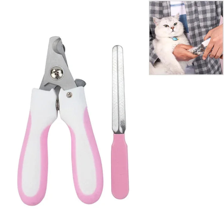 Krallenschere und -polierset für Haustiere, Größe: Klein, Klein Rosa