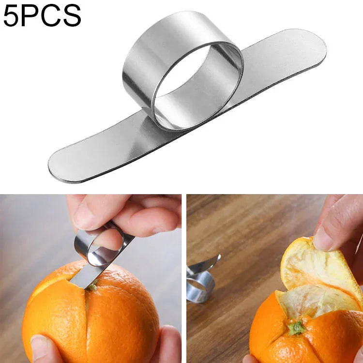 5 Stk. Orangen-Schälmesser aus Edelstahl, 5 Stk. Edelstahl