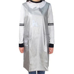 Ärmellose Tierpflege-Schürze, Kosmetikkittel für Tierpfleger, wasserdichte Schürze für Tierhandlungen, Größe: M, Länge: 93 cm, Farbe: Silber