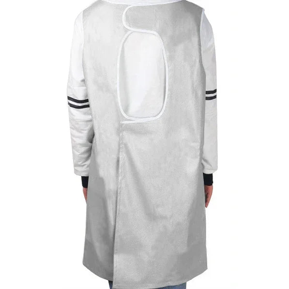 Ärmellose Tierpflege-Schürze, Kosmetikkittel für Tierpfleger, wasserdichte Schürze für Tierhandlungen, Größe: M, Länge: 93 cm, Farbe: Silber