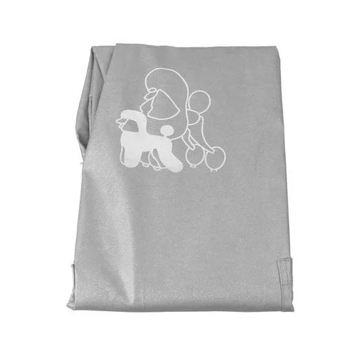 Ärmellose Tierpflege-Schürze, Kosmetikkittel für Tierpfleger, wasserdichte Schürze für Tierhandlungen, Größe: M, Länge: 93 cm, Farbe: Silber