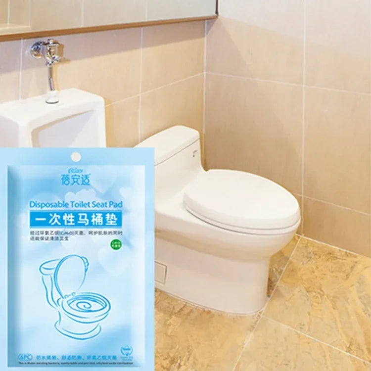 10 Stück wasserdichte antibakterielle Reise-Einweg-Toilettensitzauflage Toilettenpapierunterlage, antibakterieller Toilettensitzbezug