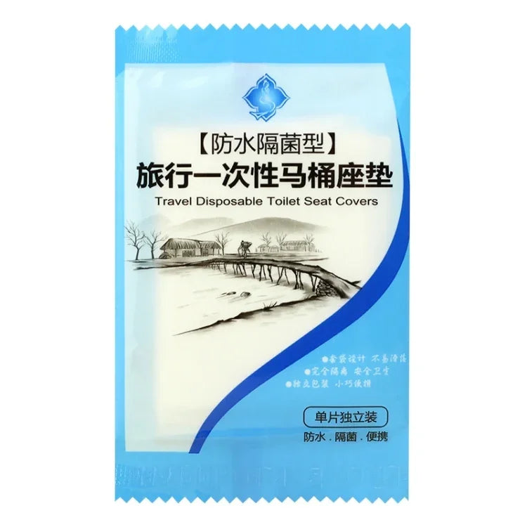 50 PCS Travel Disposable Toilet Seat Cover Mat Toilet Paper Pad, 50 PCS Toilet Seat Cover