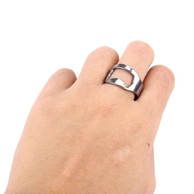 10 Stück Ring-Flaschenöffner aus Metall für Bierflaschen und Dosen, Innendurchmesser: 2,2 cm, 10 Stück Ring