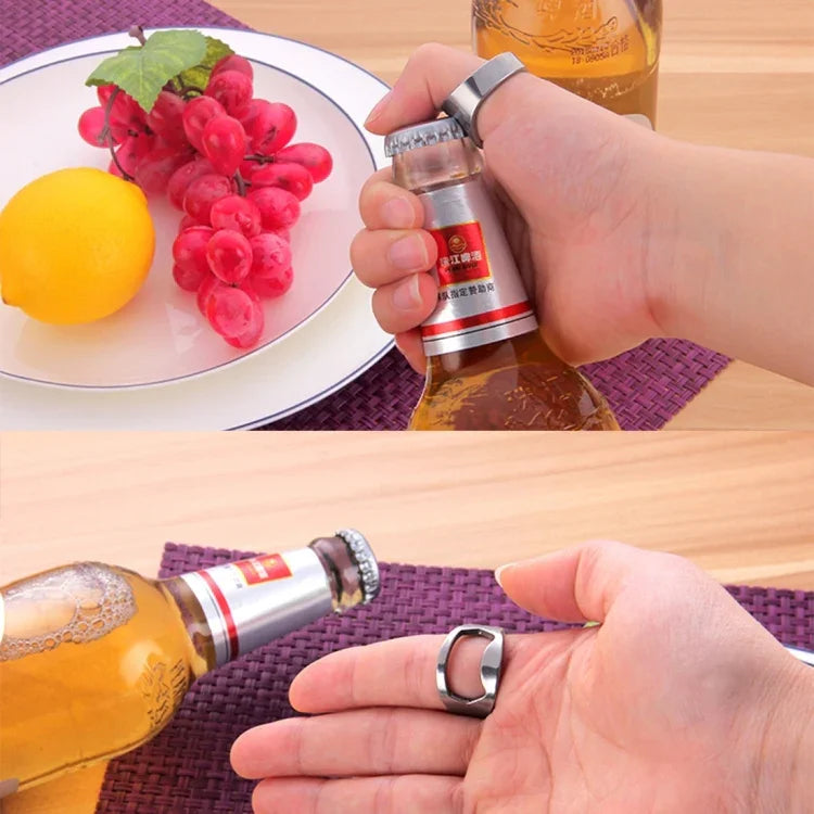 10 Stück Ring-Flaschenöffner aus Metall für Bierflaschen und Dosen, Innendurchmesser: 2,2 cm, 10 Stück Ring